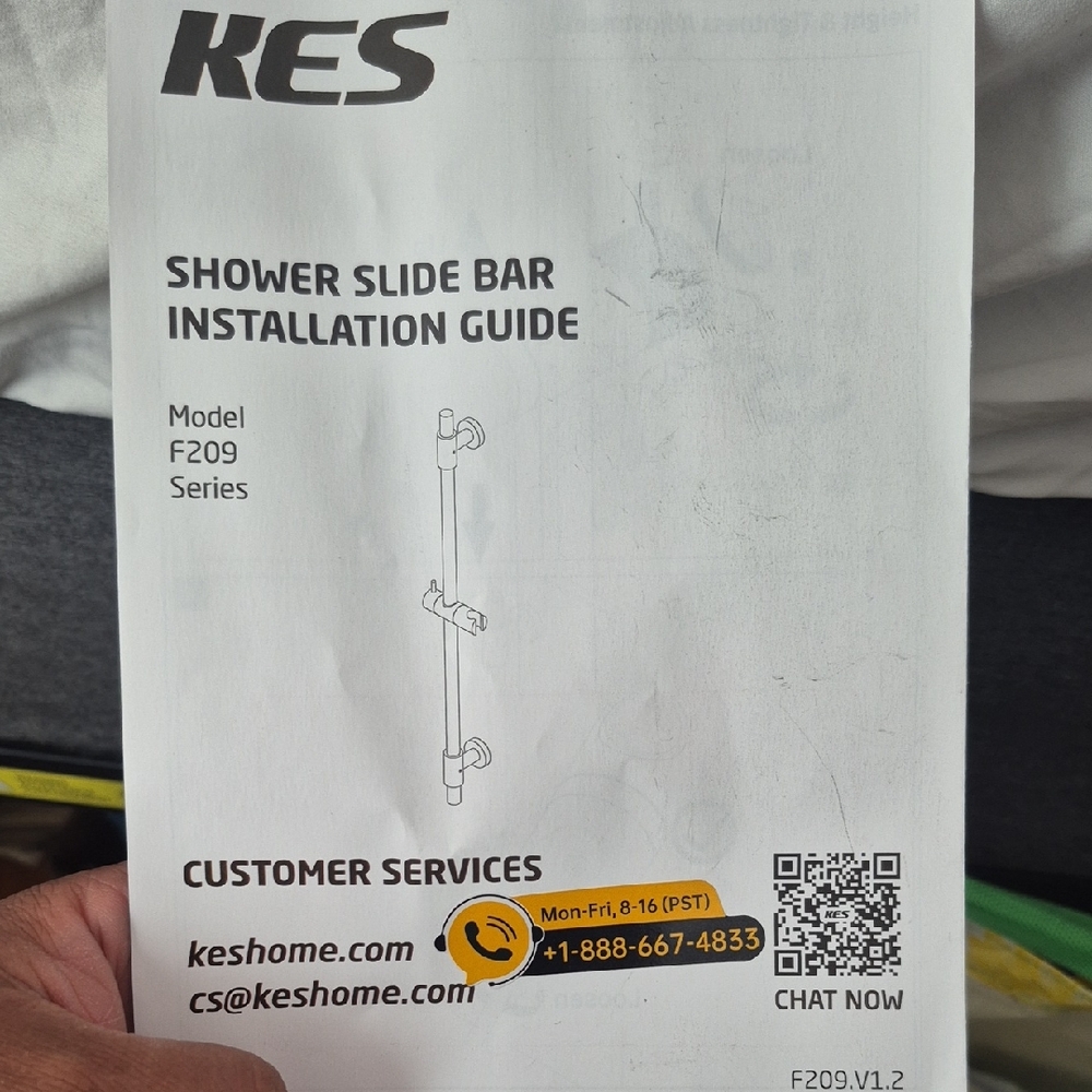 Adjustable Shower Slide Bar - Sleek Silver